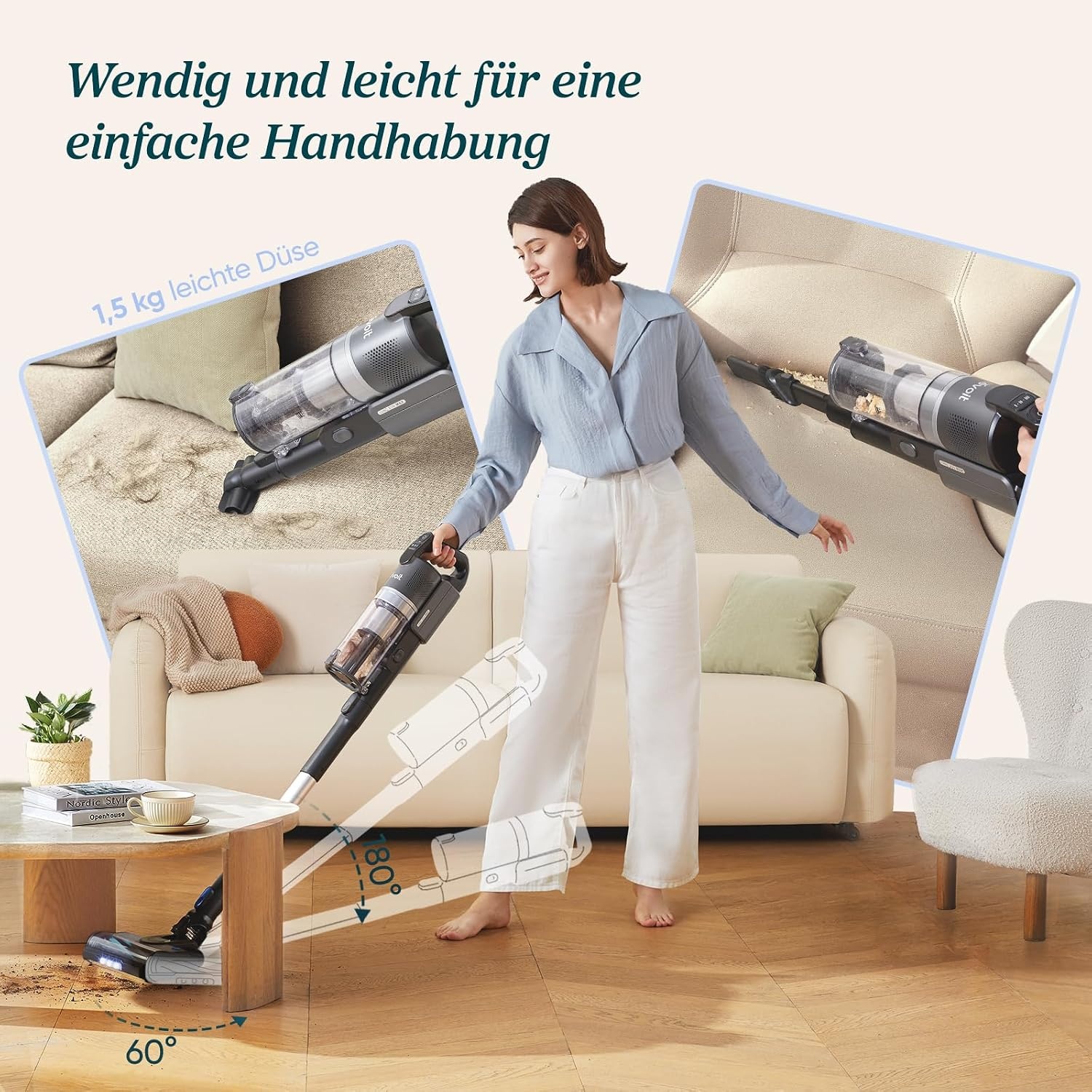 Levoit Accu Steelstofzuiger LVAC 200 MAX - Draadloos - Zwart