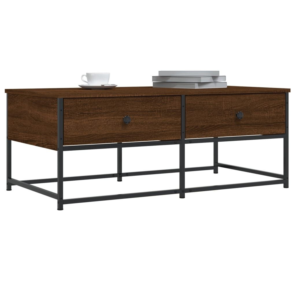 vidaXL Salontafel 100x51x40 cm bewerkt hout bruin eikenkleur