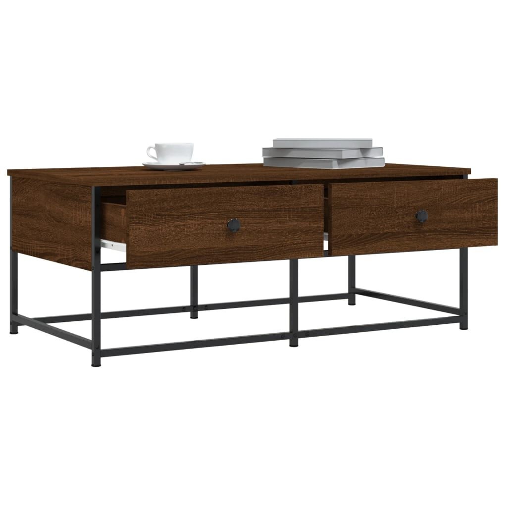 vidaXL Salontafel 100x51x40 cm bewerkt hout bruin eikenkleur
