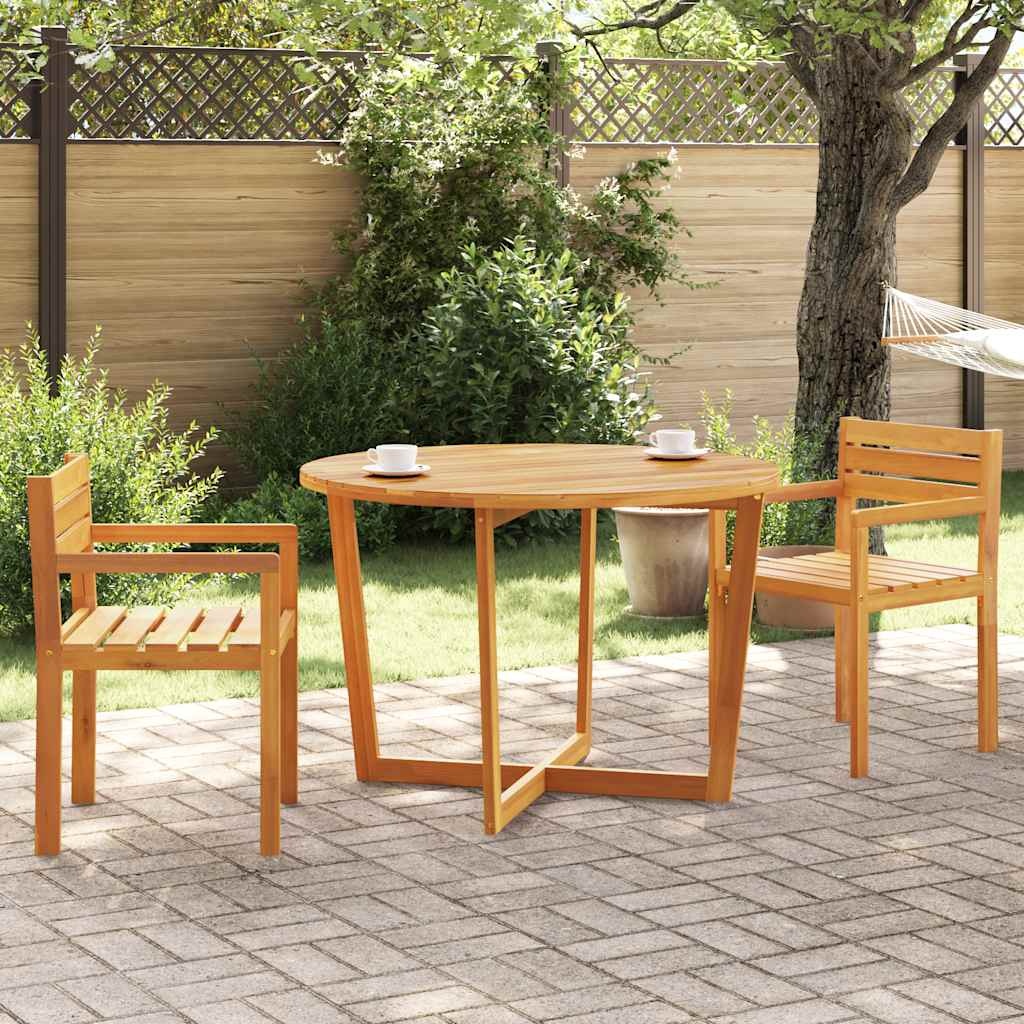 vidaXL Tuintafel rond Ø110x75 cm massief acaciahout