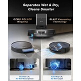 ECOVACS DEEBOT X9 PRO OMNI-robotstofzuiger en -dweil, 16.600 Pa, ultradun, OZMO ROLLER Instant Self-Washing Mopping, ZeroTangle 3.0, dweilfunctie met heet water, drogen met hete lucht, zwart