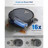 ECOVACS DEEBOT X9 PRO OMNI-robotstofzuiger en -dweil, 16.600 Pa, ultradun, OZMO ROLLER Instant Self-Washing Mopping, ZeroTangle 3.0, dweilfunctie met heet water, drogen met hete lucht, zwart