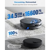 ECOVACS DEEBOT X9 PRO OMNI-robotstofzuiger en -dweil, 16.600 Pa, ultradun, OZMO ROLLER Instant Self-Washing Mopping, ZeroTangle 3.0, dweilfunctie met heet water, drogen met hete lucht, zwart