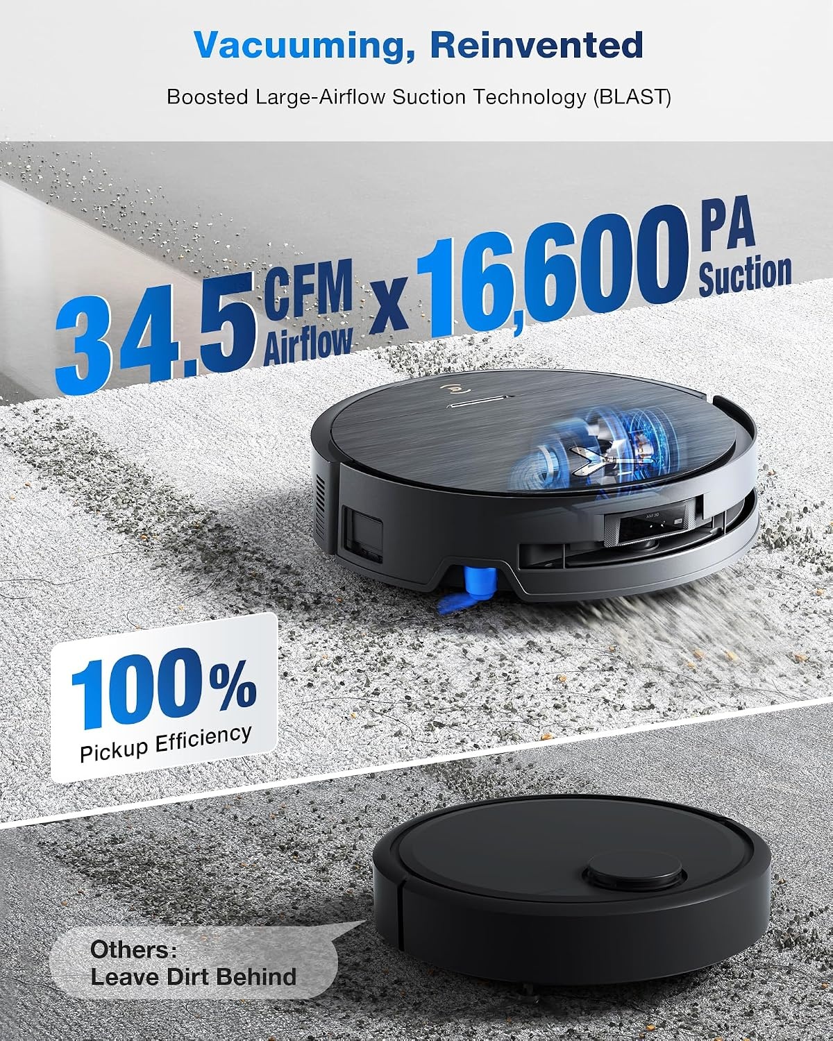 ECOVACS DEEBOT X9 PRO OMNI-robotstofzuiger en -dweil, 16.600 Pa, ultradun, OZMO ROLLER Instant Self-Washing Mopping, ZeroTangle 3.0, dweilfunctie met heet water, drogen met hete lucht, zwart