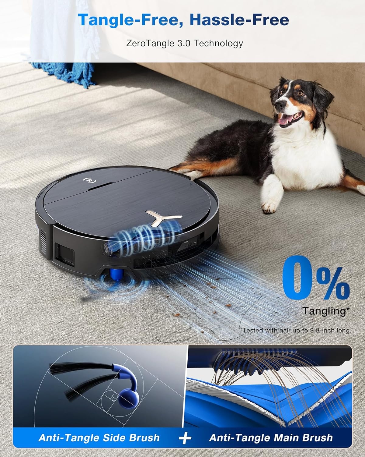 ECOVACS DEEBOT X9 PRO OMNI-robotstofzuiger en -dweil, 16.600 Pa, ultradun, OZMO ROLLER Instant Self-Washing Mopping, ZeroTangle 3.0, dweilfunctie met heet water, drogen met hete lucht, zwart