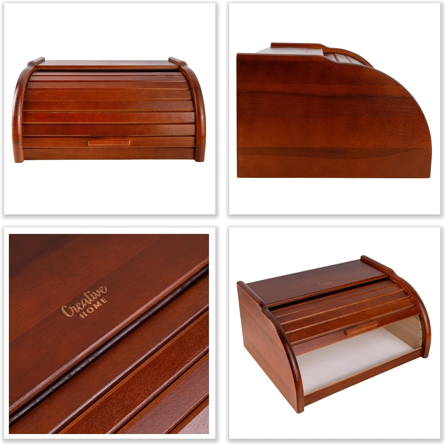 Creative Home Broodtrommel van Beukenhout - Bruin - 40 x 27,5 x 18,5 cm