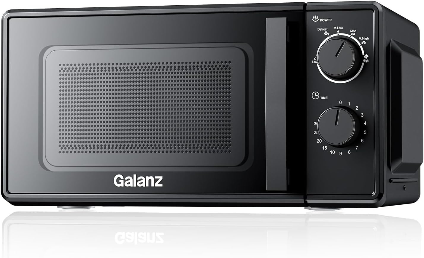 Galanz Solo-magnetron 20L P70T20L-VB, 700W magnetron met 6 vermogensniveaus, 0 tot 30 minuten timer, eenvoudige reiniging met glazen draaiplaat, zwart