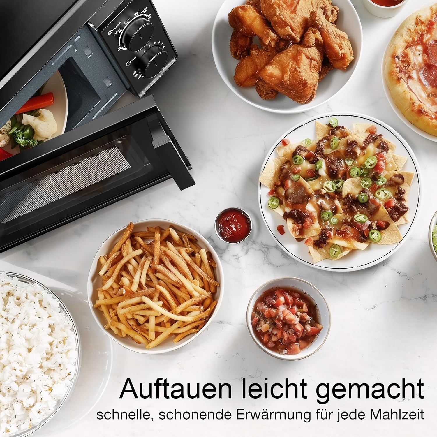 Galanz Solo-magnetron 20L P70T20L-VB, 700W magnetron met 6 vermogensniveaus, 0 tot 30 minuten timer, eenvoudige reiniging met glazen draaiplaat, zwart