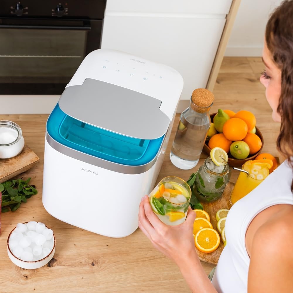 Cecotec IJsmachine Chillin' Ice 1500. 150 W, Dagelijkse Productiecapaciteit van 15 kg, Touchscreen Display, Bediening via APP, Controlevenster, Zelfreinigende Functie, Waterpeil Waarschuwing - Maat Producción diaria 15 Kg
