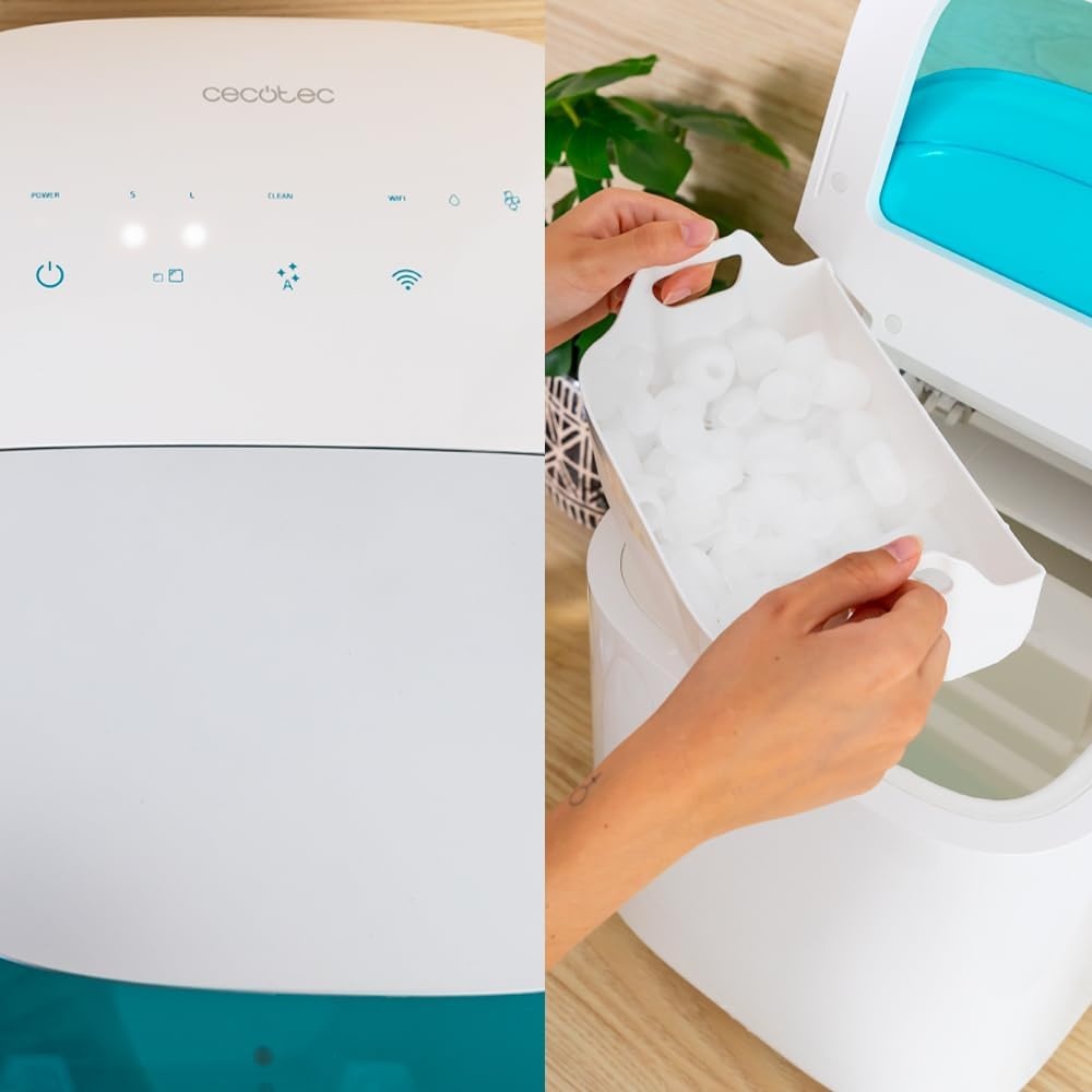 Cecotec IJsmachine Chillin' Ice 1500. 150 W, Dagelijkse Productiecapaciteit van 15 kg, Touchscreen Display, Bediening via APP, Controlevenster, Zelfreinigende Functie, Waterpeil Waarschuwing - Maat Producción diaria 15 Kg