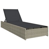 vidaXL Ligstoel Beige 200.5 x 70 x 75 cm poly rattan