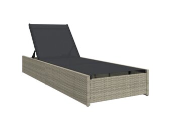 vidaXL Ligstoel Beige 200.5 x 70 x 75 cm poly rattan