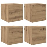 vidaXL Wandgemonteerde TV-kast Artisanaal eiken Bewerkt hout