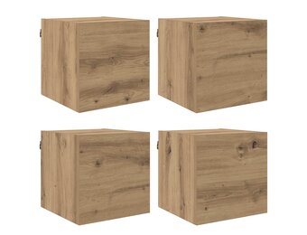 vidaXL Wandgemonteerde TV-kast Artisanaal eiken Bewerkt hout