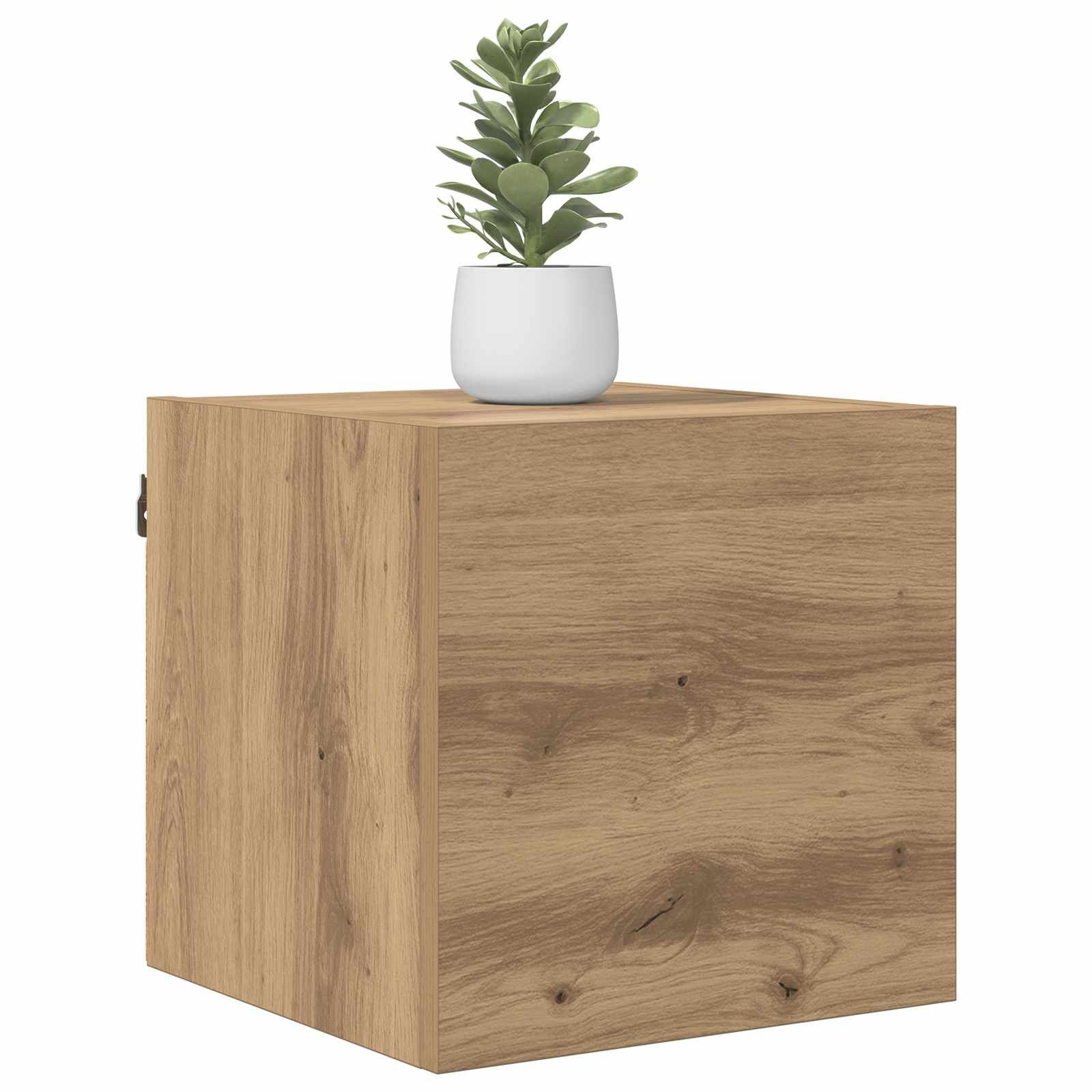 vidaXL Wandgemonteerde TV-kast Artisanaal eiken Bewerkt hout