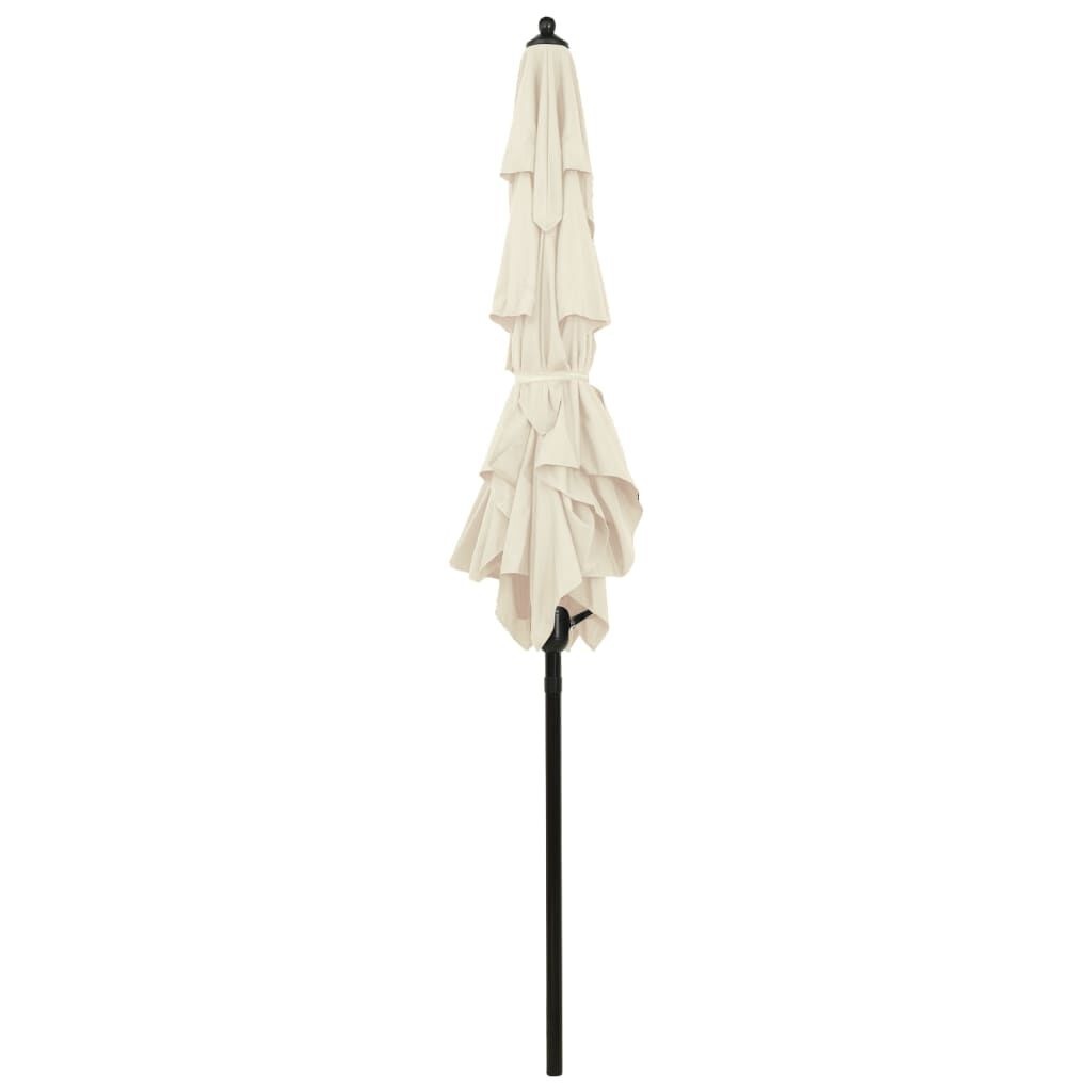 vidaXL Parasol 3-laags met aluminium paal 2x2 m zandkleurig
