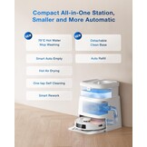 ECOVACS DEEBOT T30 PRO OMNI robotstofzuiger met ministation, TruEdge™ adaptieve randmoppen, ZeroTangle™, 11.000 PA, heetwatermopreiniging en Smart Rewash Zilver