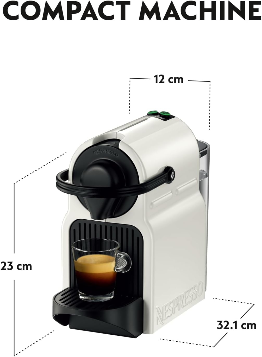 Nespresso Inissia by Krups, Original koffiemachine, XN1001, Wit