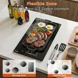 Topwish Inductiekookplaat 30 cm, inductiekookplaat 2 platen met flexzone