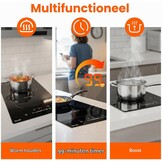 Topwish Inductiekookplaat 30 cm, inductiekookplaat 2 platen met flexzone
