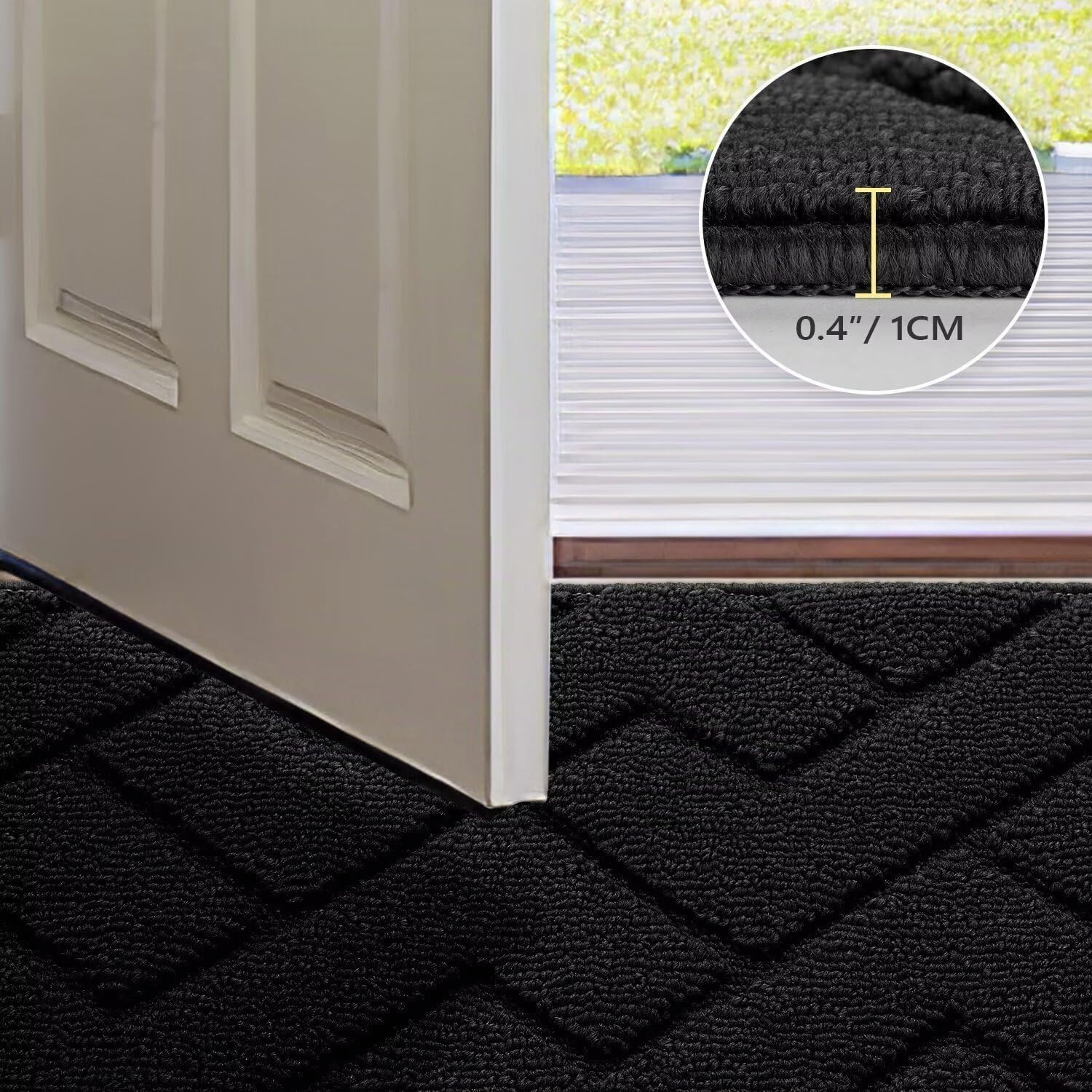 Biscpro Deurmat Antislip 119x180 cm - Zwart