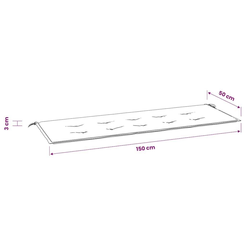 vidaXL Tuinbankkussen 150x50x3 cm oxford stof crèmekleurig