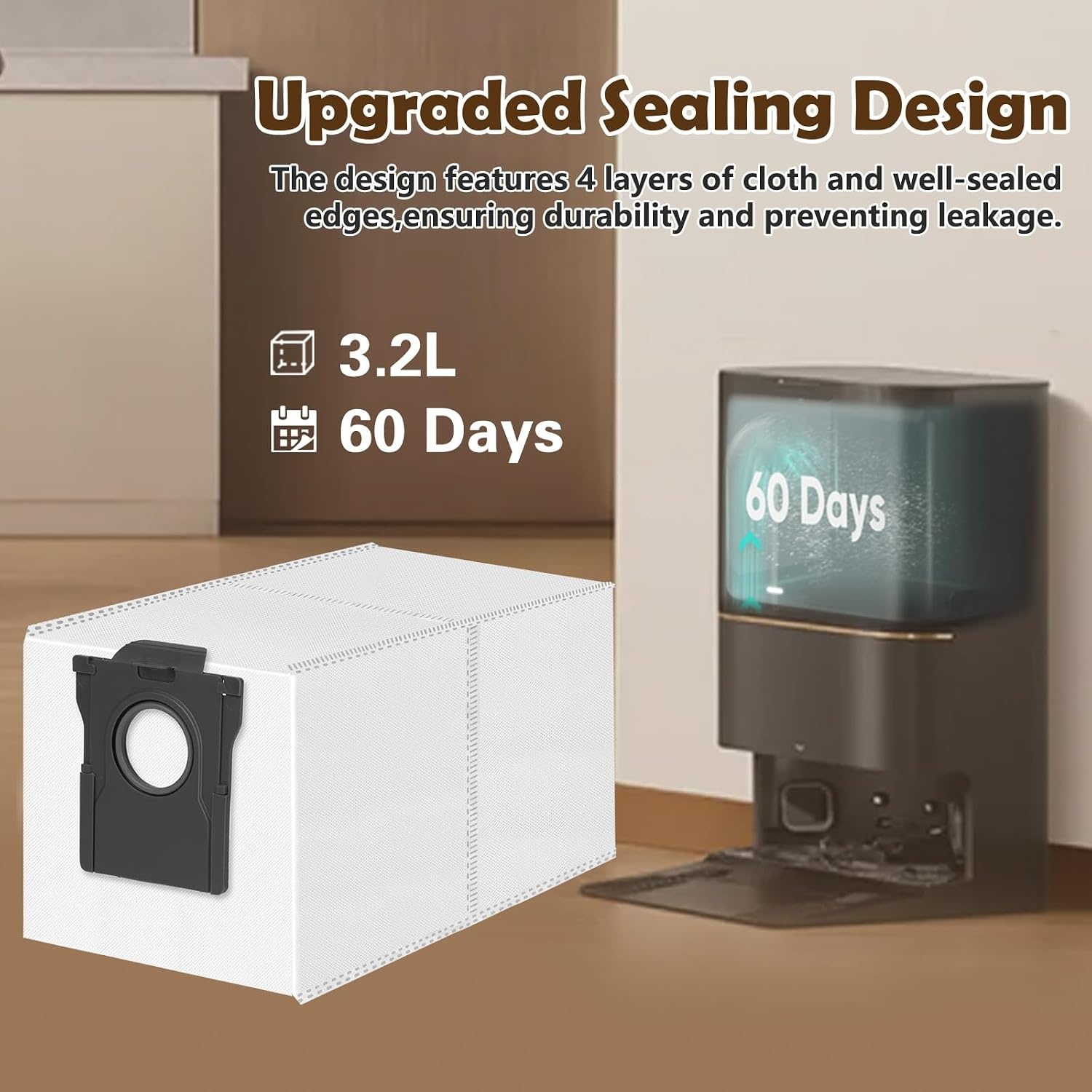 12 Stuks Stofzuigerzakken Compatibel met Dreame L20/X40/X50 Ultra Complete