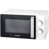 SEVERIN Magnetron Solo, magnetron voor ontdooien en verwarmen, magnetron met draaiplateau voor gelijkmatige warmteverdeling, 17 L, wit/zwart, MW 7885