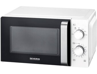 SEVERIN Magnetron Solo, magnetron voor ontdooien en verwarmen, magnetron met draaiplateau voor gelijkmatige warmteverdeling, 17 L, wit/zwart, MW 7885