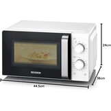 SEVERIN Magnetron Solo, magnetron voor ontdooien en verwarmen, magnetron met draaiplateau voor gelijkmatige warmteverdeling, 17 L, wit/zwart, MW 7885