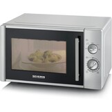 SEVERIN Magnetron Solo, magnetron voor ontdooien en verwarmen, magnetron met draaiplateau voor gelijkmatige warmteverdeling, 17 L, wit/zwart, MW 7885