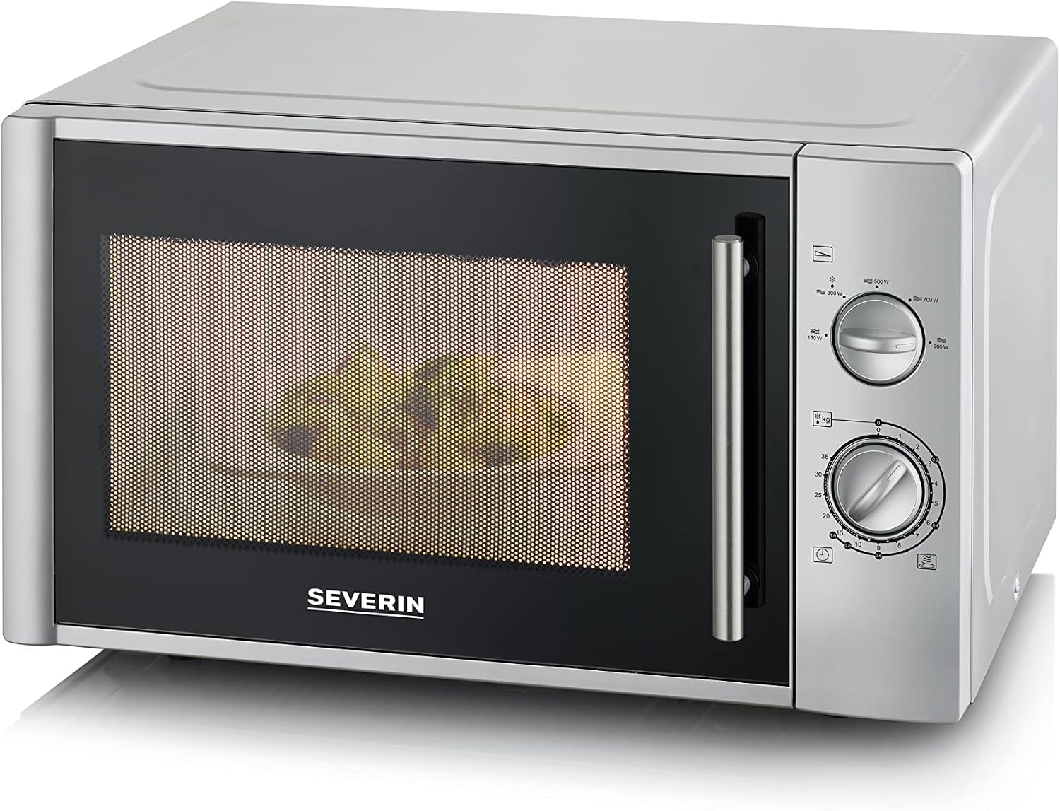 SEVERIN Magnetron Solo, magnetron voor ontdooien en verwarmen, magnetron met draaiplateau voor gelijkmatige warmteverdeling, 17 L, wit/zwart, MW 7885