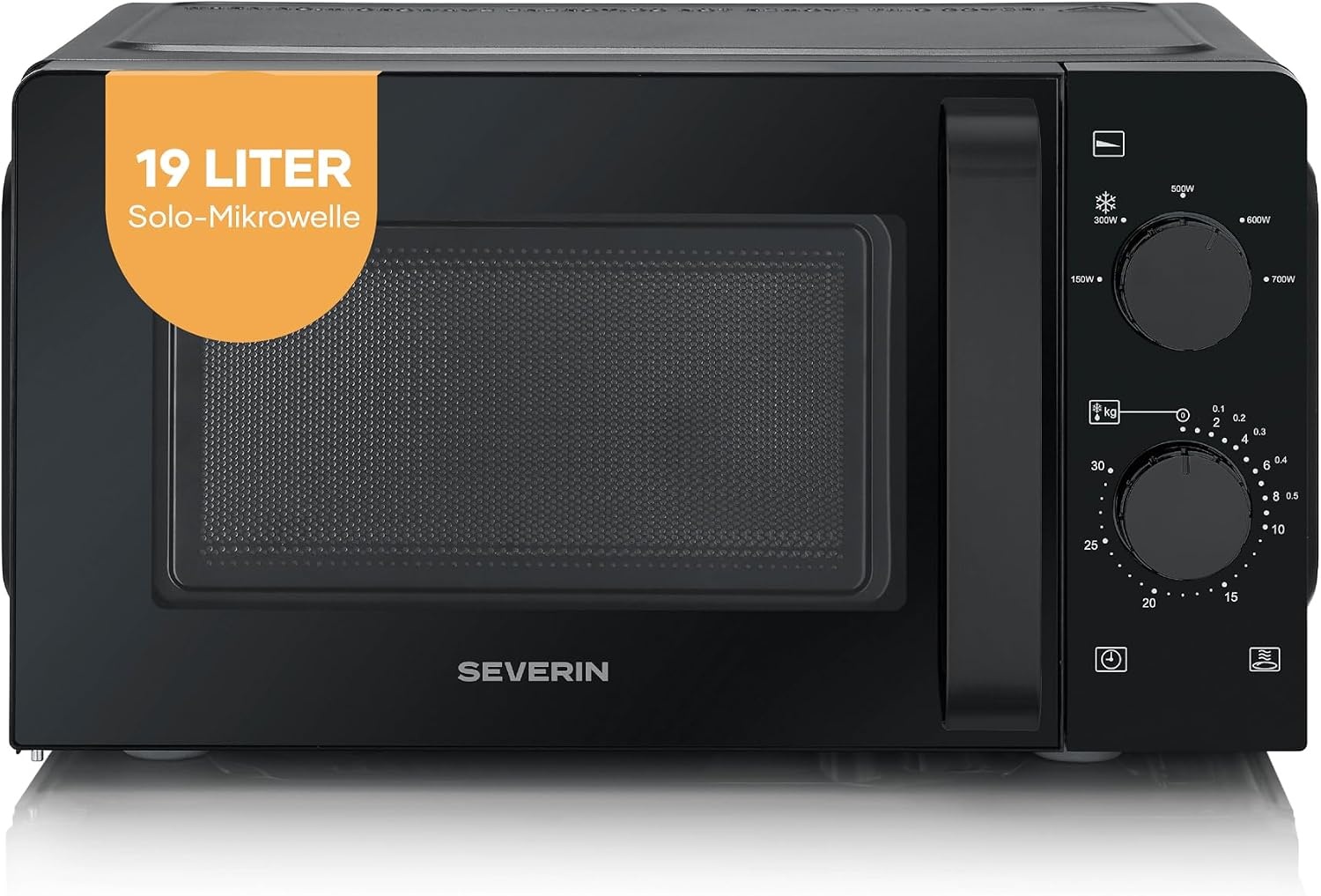 SEVERIN Magnetron Solo, magnetron voor ontdooien en verwarmen, magnetron met draaiplateau voor gelijkmatige warmteverdeling, 17 L, wit/zwart, MW 7885