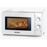 SEVERIN Magnetron Solo, magnetron voor ontdooien en verwarmen, magnetron met draaiplateau voor gelijkmatige warmteverdeling, 17 L, wit/zwart, MW 7885