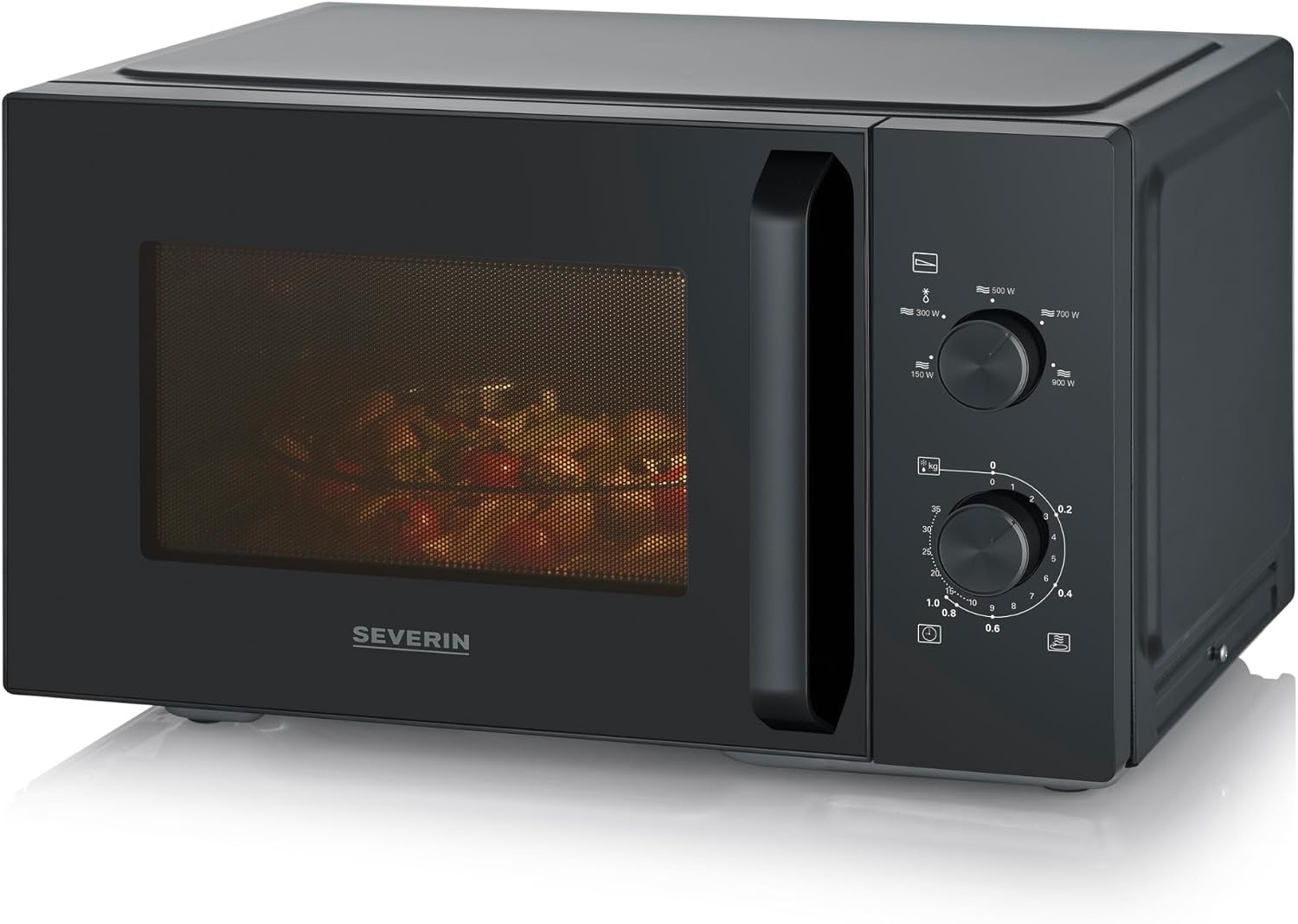 SEVERIN Magnetron Solo, magnetron voor ontdooien en verwarmen, magnetron met draaiplateau voor gelijkmatige warmteverdeling, 17 L, wit/zwart, MW 7885