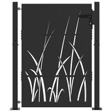 vidaXL Tuinpoort 110 x 130 cm Poedergecoat staal Zwart Vergrendelbaar