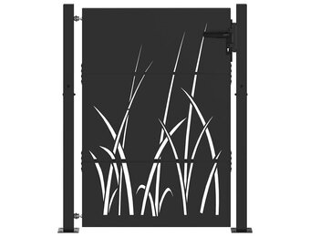 vidaXL Tuinpoort 110 x 130 cm Poedergecoat staal Zwart Vergrendelbaar