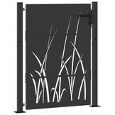 vidaXL Tuinpoort 110 x 130 cm Poedergecoat staal Zwart Vergrendelbaar
