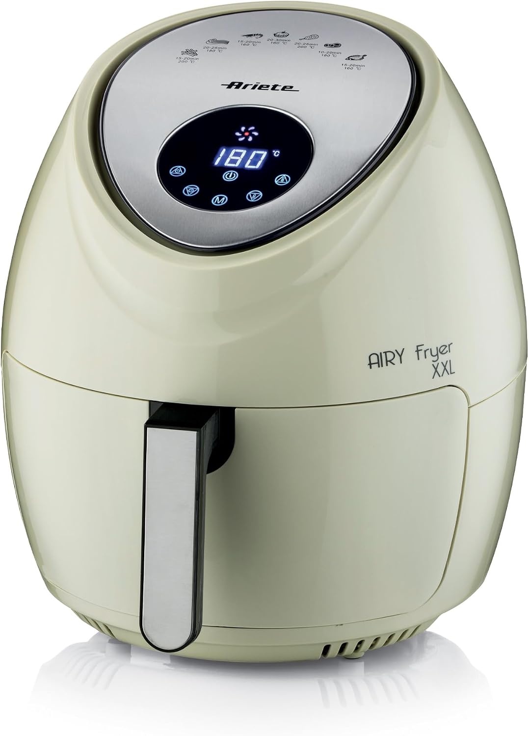 Ariete 4618 Airy Fryer XXL - luchtfriteuse - frituren 2,5 kg friet - 7 liter - koken zonder olie en vet - 1800 Watt - Beige