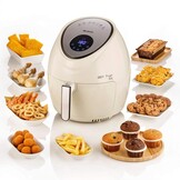 Ariete 4618 Airy Fryer XXL - luchtfriteuse - frituren 2,5 kg friet - 7 liter - koken zonder olie en vet - 1800 Watt - Beige