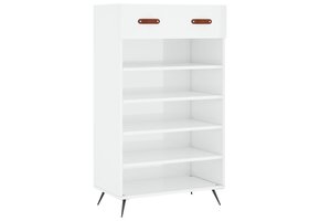 Schoenenkast 60x35x105 cm Hoogglans Wit (57% Korting)