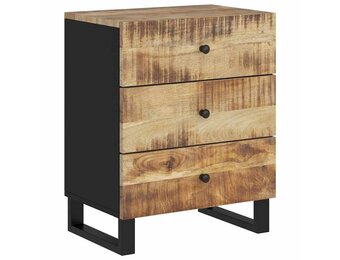 vidaXL Nachtkastje 50x33x62 cm massief mangohout en bewerkt hout