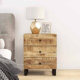 vidaXL Nachtkastje 50x33x62 cm massief mangohout en bewerkt hout