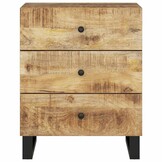 vidaXL Nachtkastje 50x33x62 cm massief mangohout en bewerkt hout