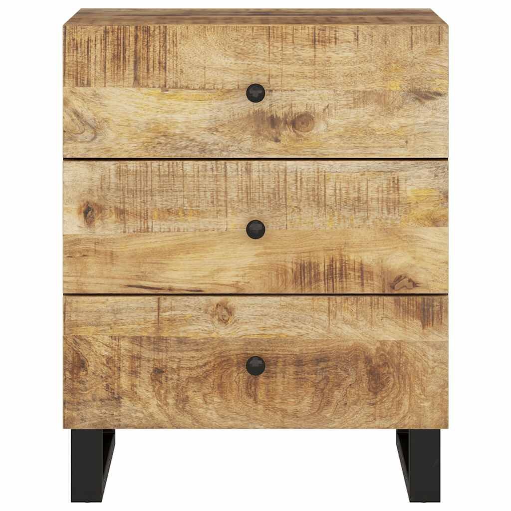 vidaXL Nachtkastje 50x33x62 cm massief mangohout en bewerkt hout