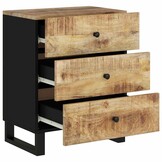vidaXL Nachtkastje 50x33x62 cm massief mangohout en bewerkt hout