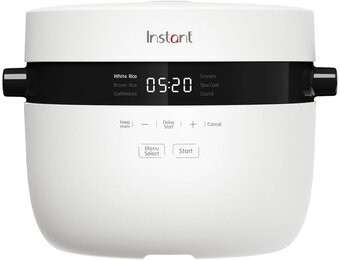 Instant Pot Rijstkoker & stoompan, 5 l (20 kopjes), anti-aanbakkookpan, vaatwasmachinebestendig, stoominzet van roestvrij staal, maatbeker, rijstlepel, met zachte en auté-functie