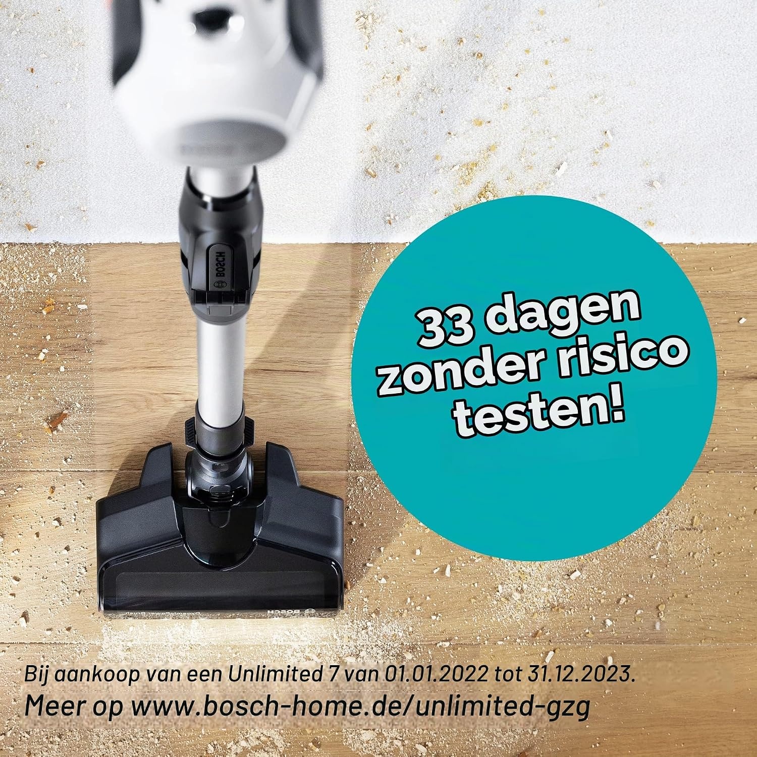 Bosch Unlimited 7 Draadloze Steelstofzuiger BKS711MTB - Zwart