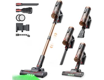Proscenic P11 Ultra+ Draadloze stofzuiger, 50 kPa, 50 minuten, 500 W, krachtige draadloze stofzuiger, anti-klitborstel, telescopische lichte stofzuiger voor tapijten, dierenharen, harde vloeren en