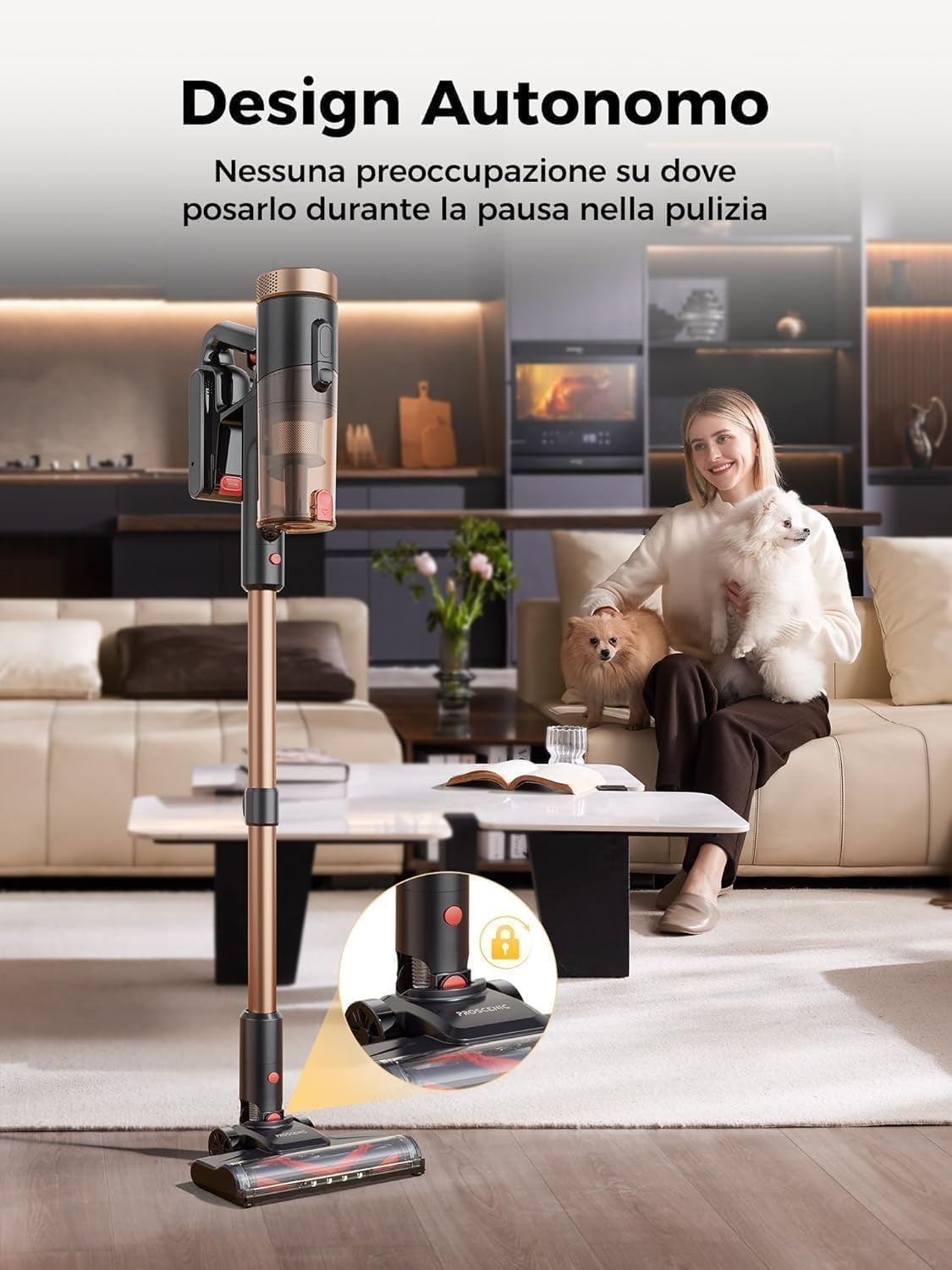 Proscenic P11 Ultra+ Draadloze stofzuiger, 50 kPa, 50 minuten, 500 W, krachtige draadloze stofzuiger, anti-klitborstel, telescopische lichte stofzuiger voor tapijten, dierenharen, harde vloeren en